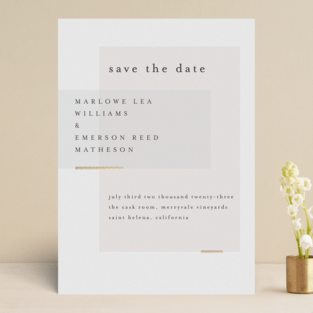 "Clean and Modern" - Save the Dates in Champagne by Kelly Schmidt - Front