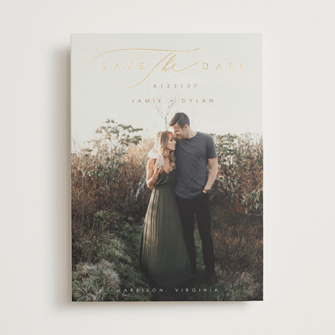 "Simply Classic" - Save the Dates in Wheat by Hannah Williams - Front