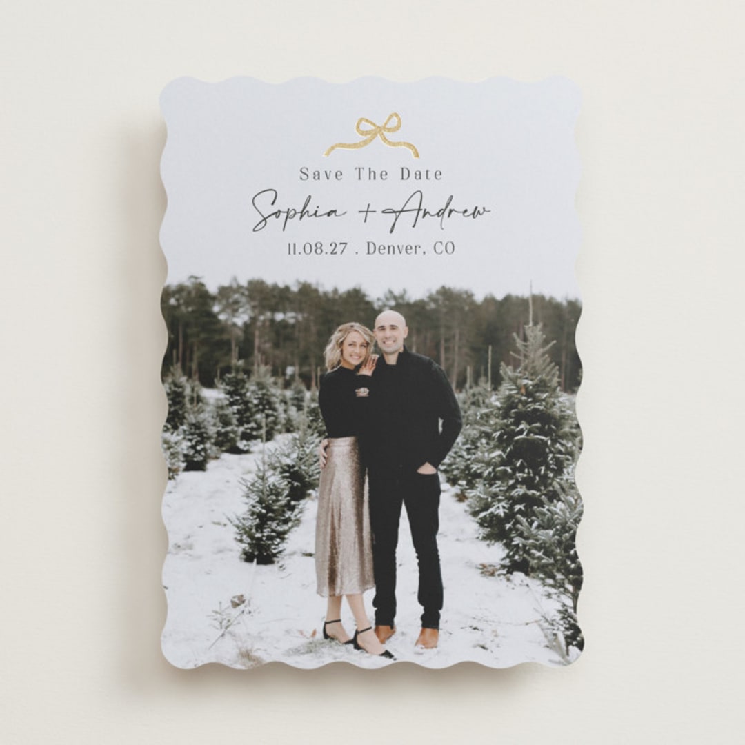 "Ribbon" - Save the Dates in Midnight by Elly - Front