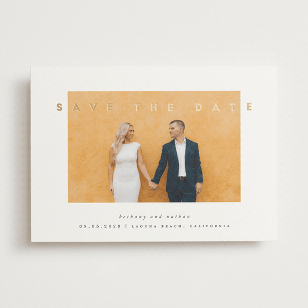 "Gilded Simplicity" - Save the Dates in Porcelain by Stacy Maalouf - Front