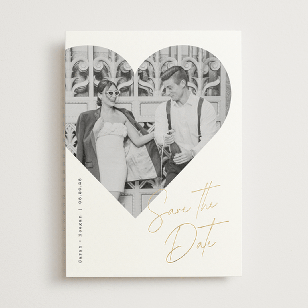 "hearted" - Save the Dates in Snow by Sarah Curry - Front