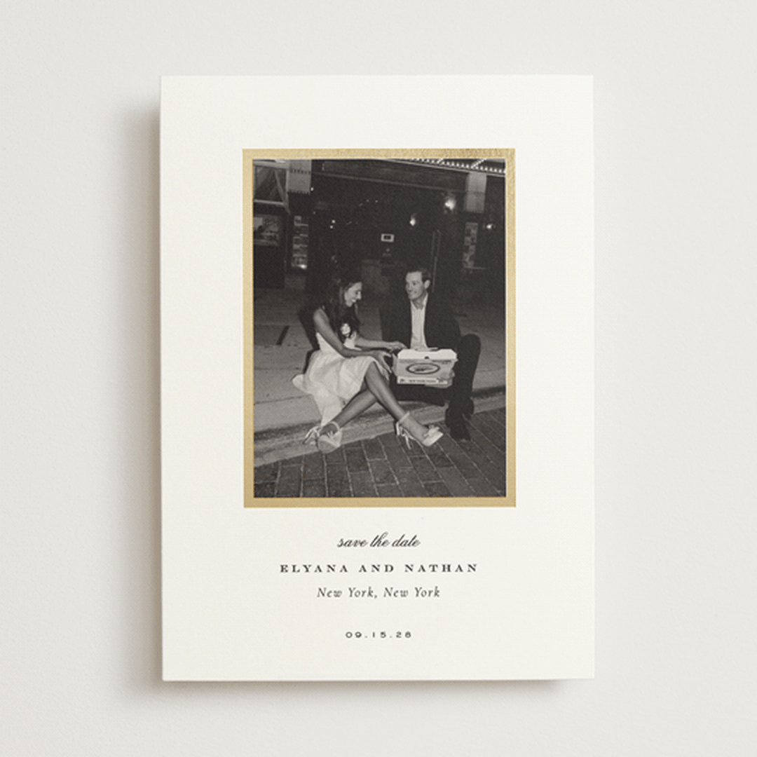 "classically yours" - Save the Dates in Pearl by Sara Hicks Malone - Front