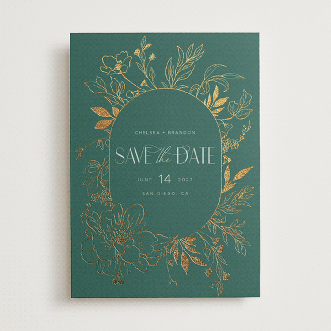 "Chelsea" - Save the Dates in Emerald by Vera Lim - Front