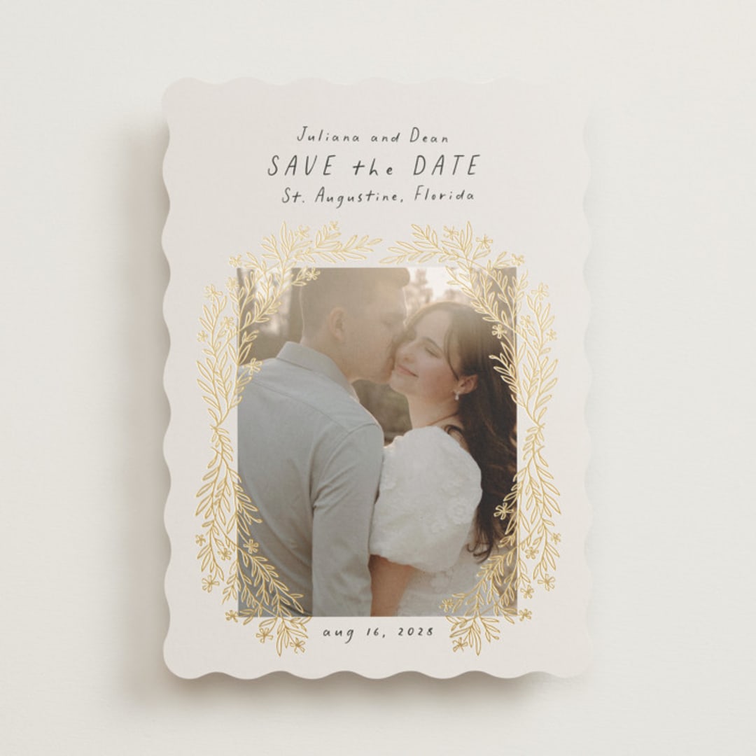 "Flourishing" - Save the Dates in Cloud by Laura Hankins - Front