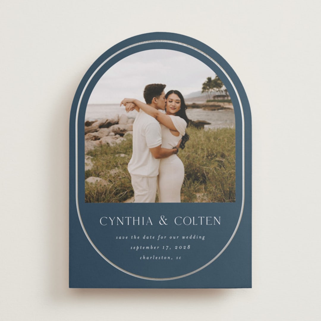 "Double lined border" - Save the Dates in Blueberry by Angela Garrick - Front