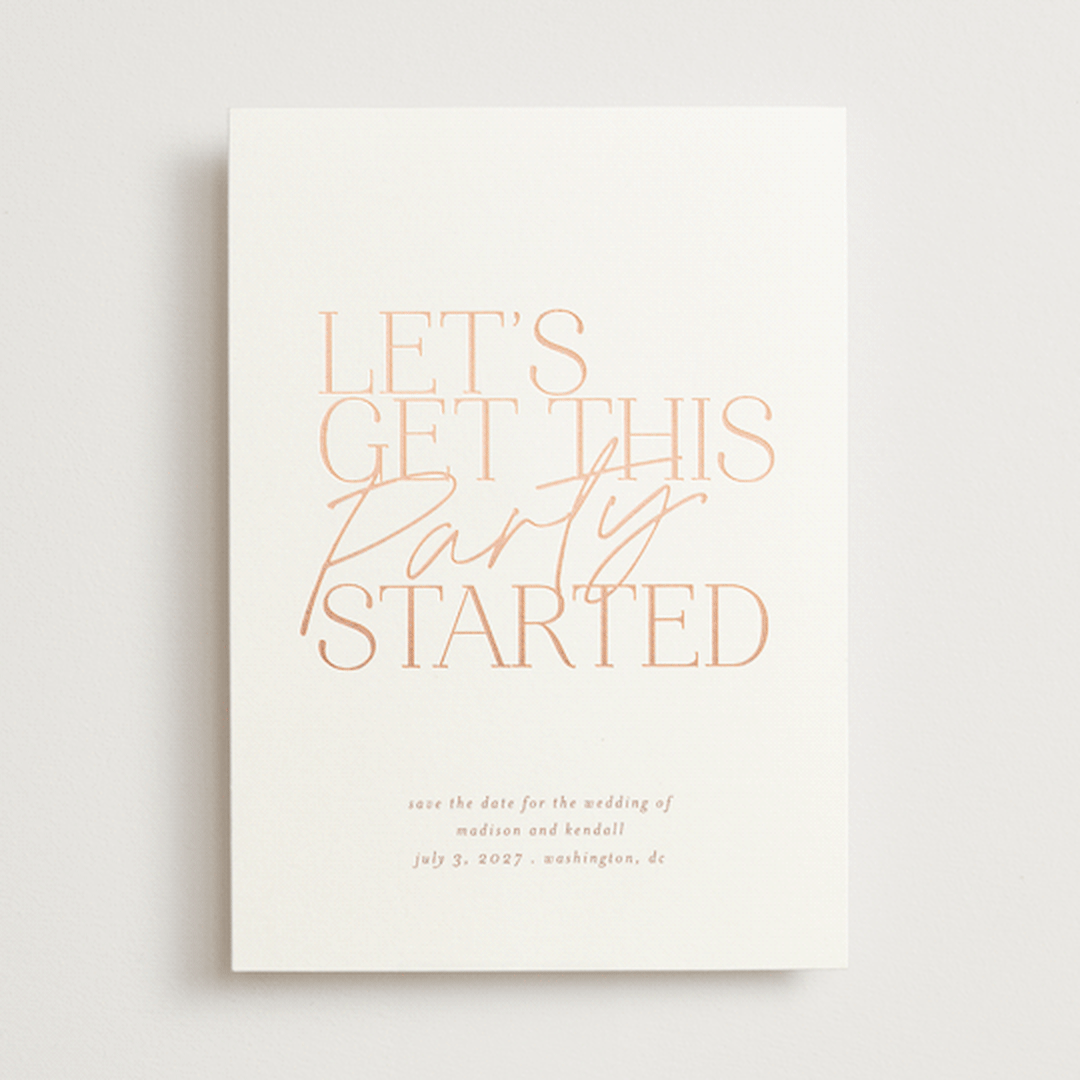 "Let's Party" - Save the Dates in Rose by That Girl Press - Front