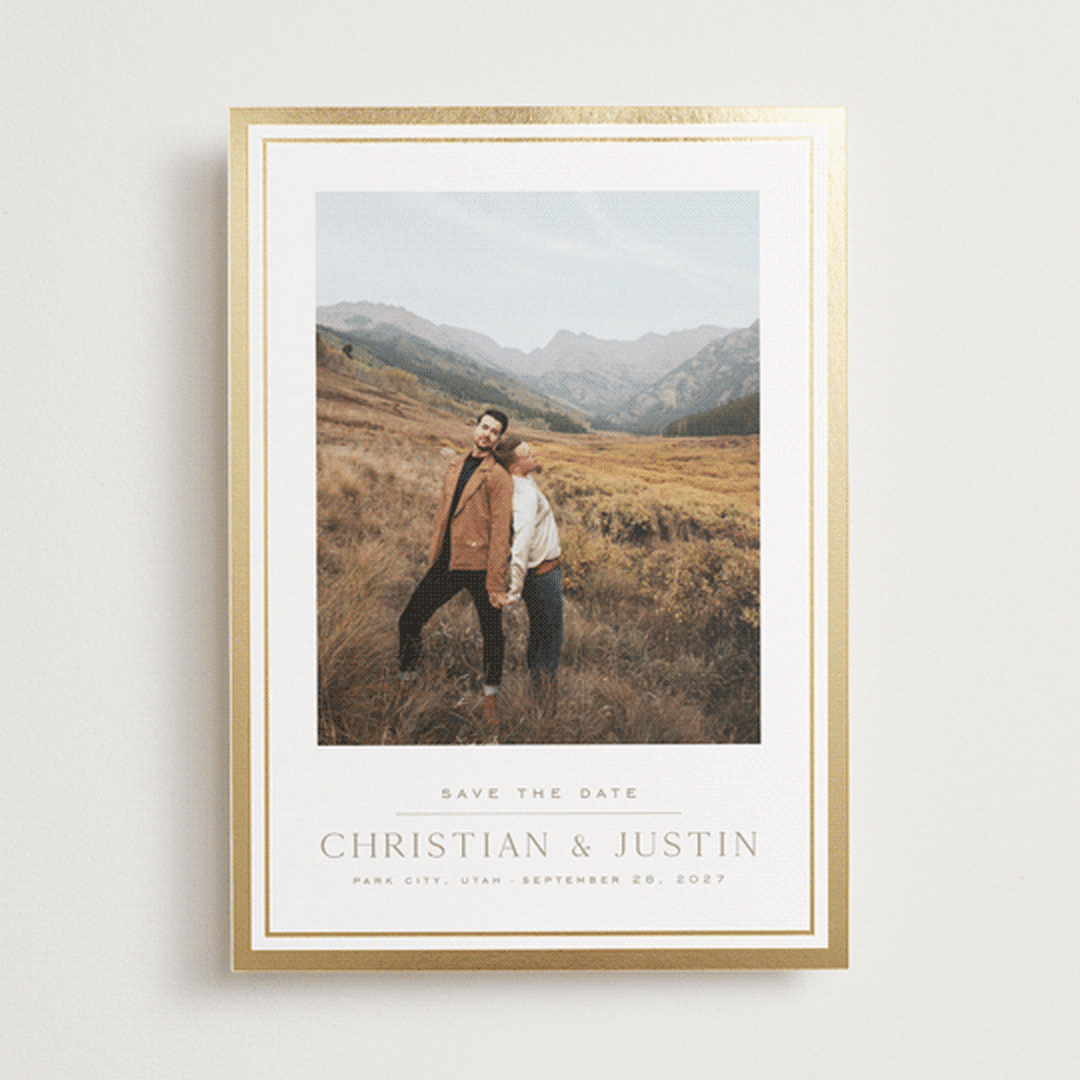 "Highline" - Save the Dates in Cotton by Wildfield Paper Co - Front
