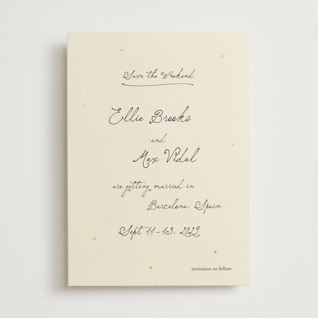 "Written in the Stars" - Save the Dates in Noir by Ani Somi - Front