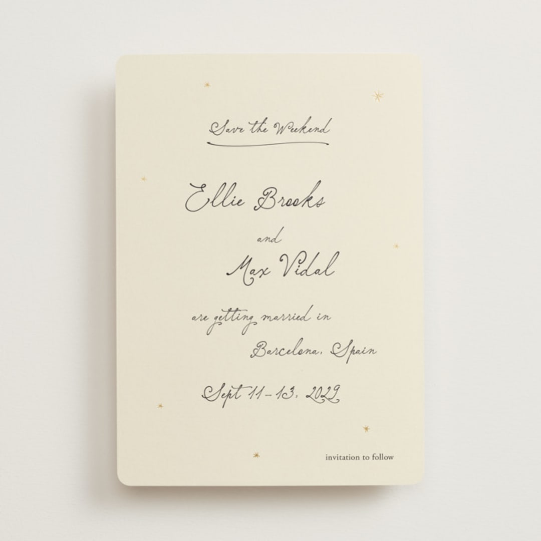 "Written in the Stars" - Save the Dates in Noir by Ani Somi - Front