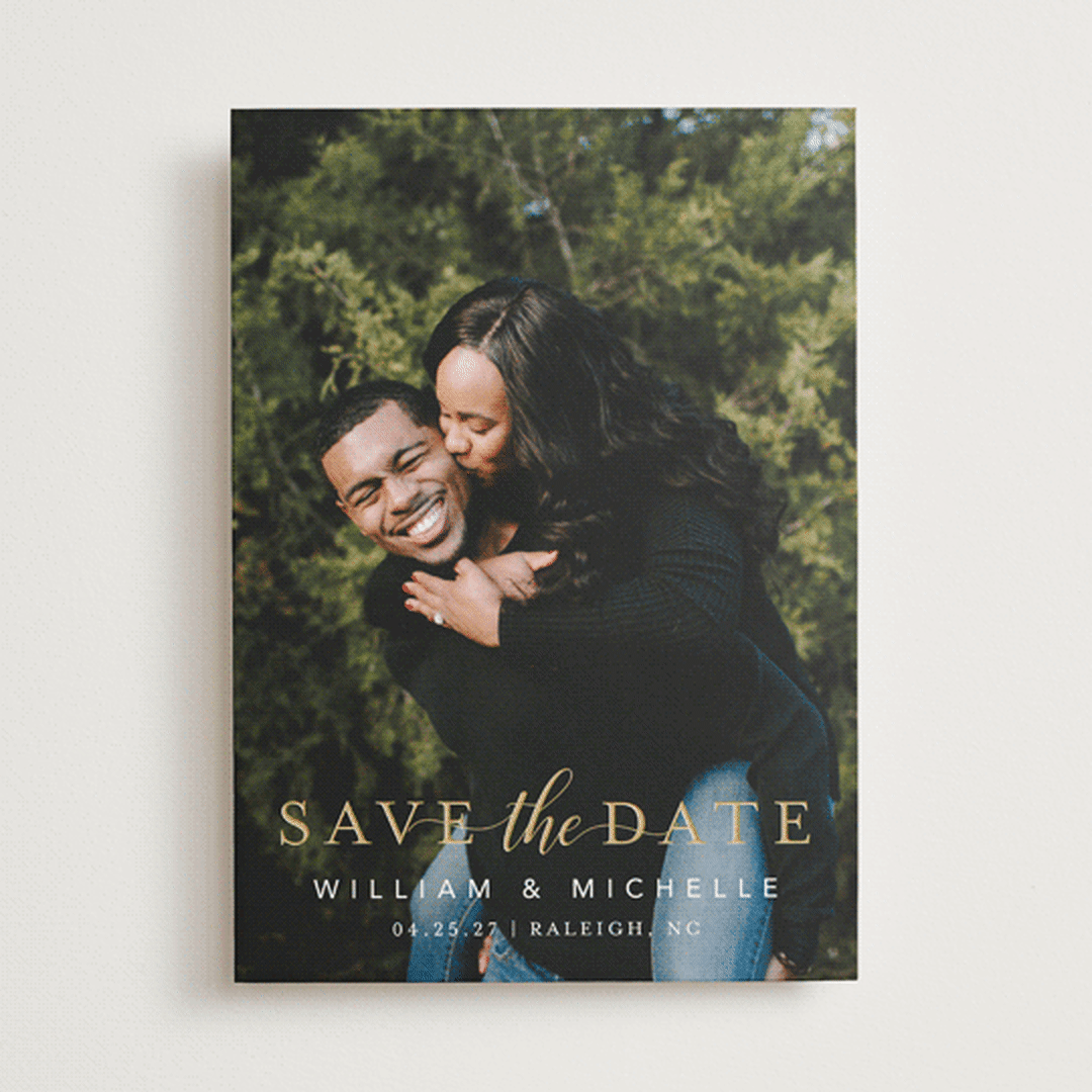 "Convey our Love" - Save the Dates in Charcoal by MC Designs - Front