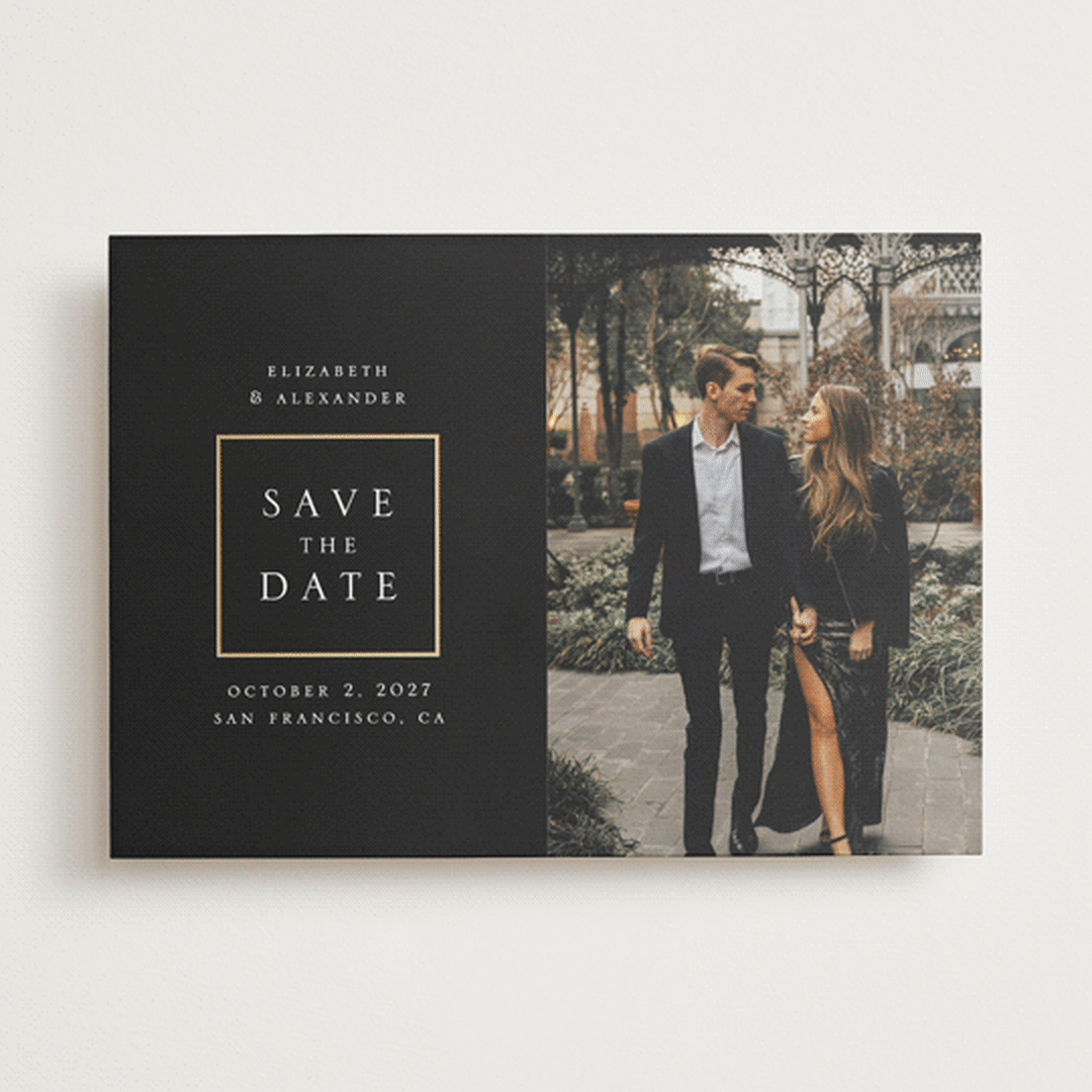 "Сlassic" - Save the Dates in Black Coal by Remioni - Front