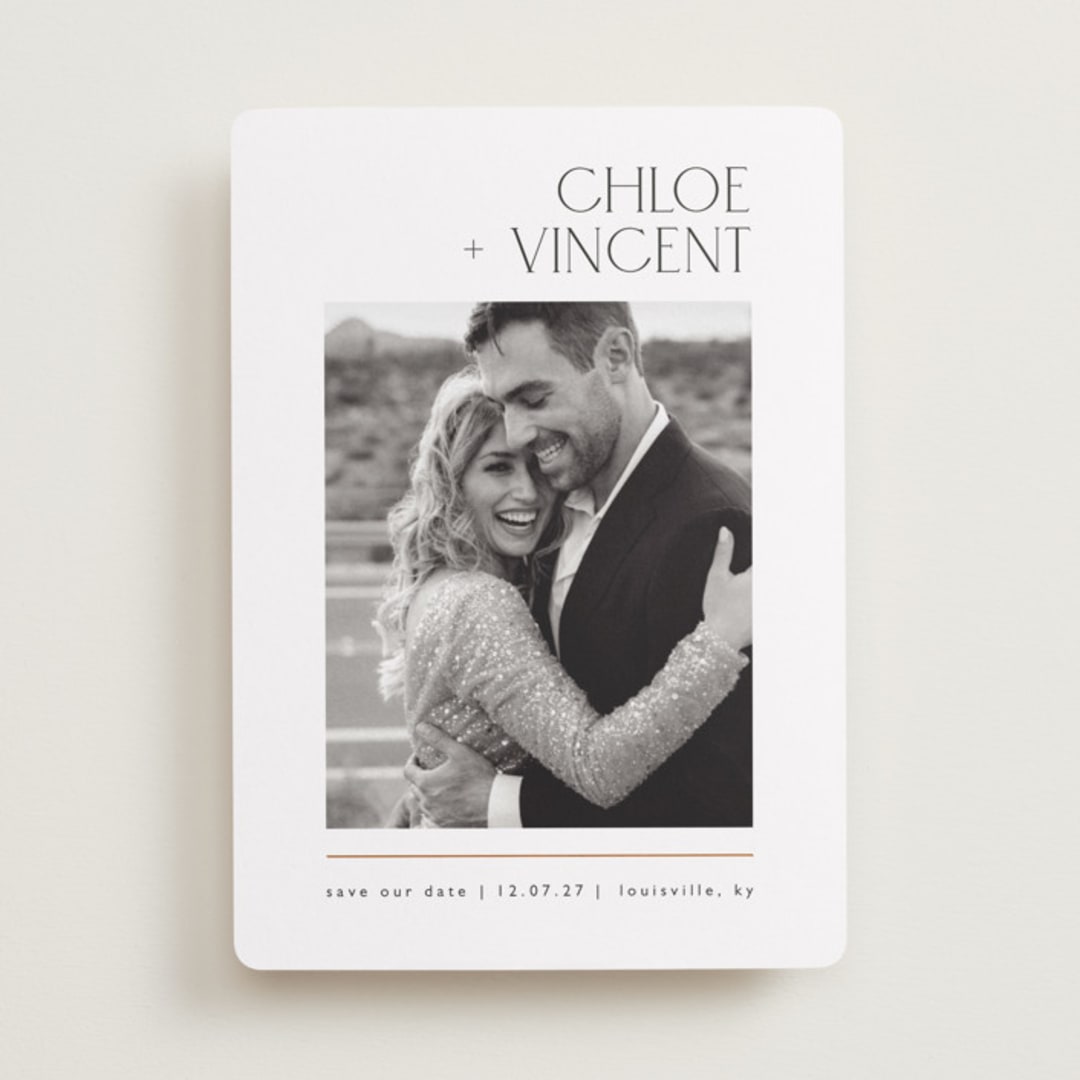 "modernist" - Save the Dates in Silk by Kelly Schmidt - Front