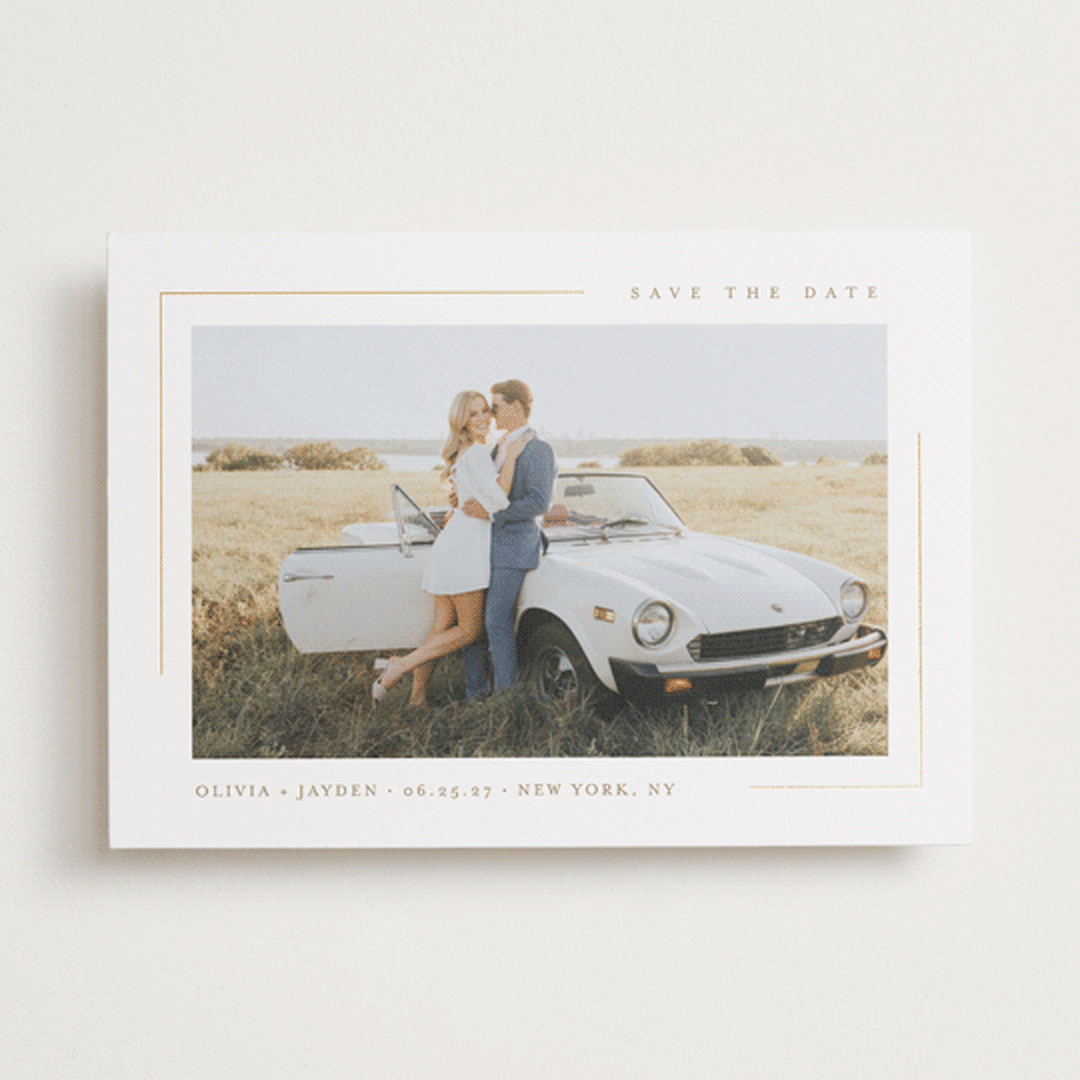 "Clean Lines" - Save the Dates in Lily by Christy Hy Lee - Front
