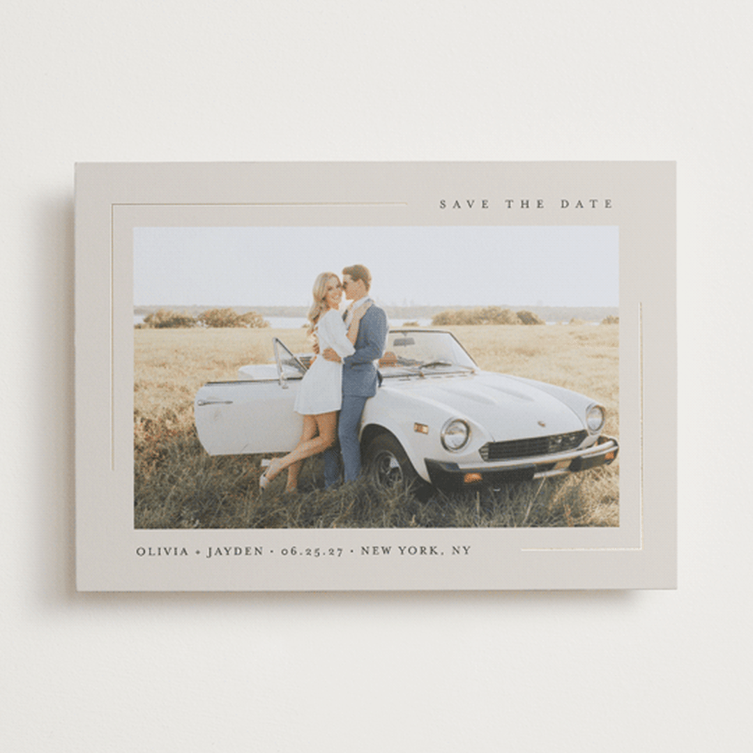 "Clean Lines" - Save the Dates in Tea by Christy Hy Lee - Front