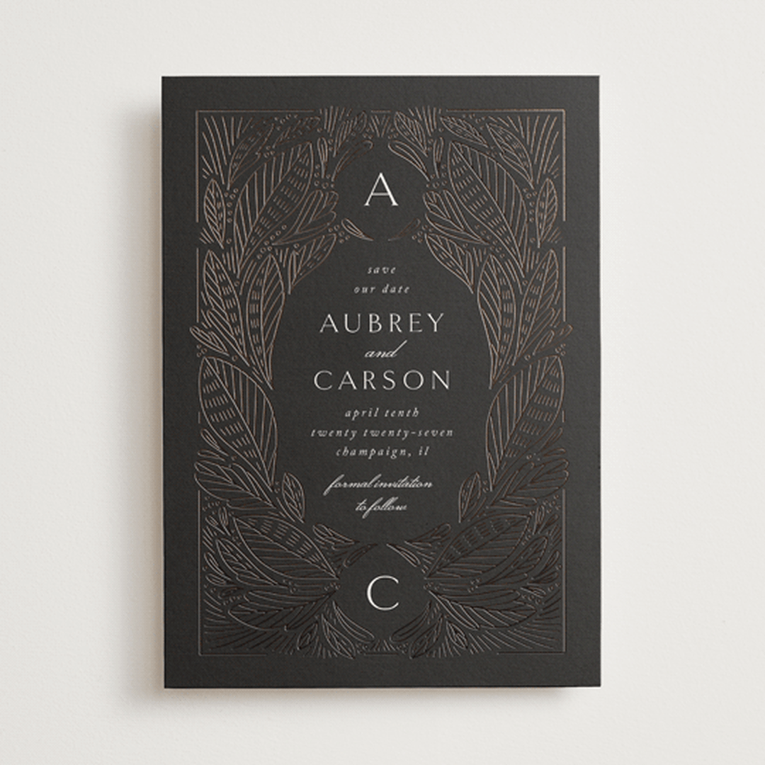"Royalty" - Save the Dates in Noir by Jen Owens - Front