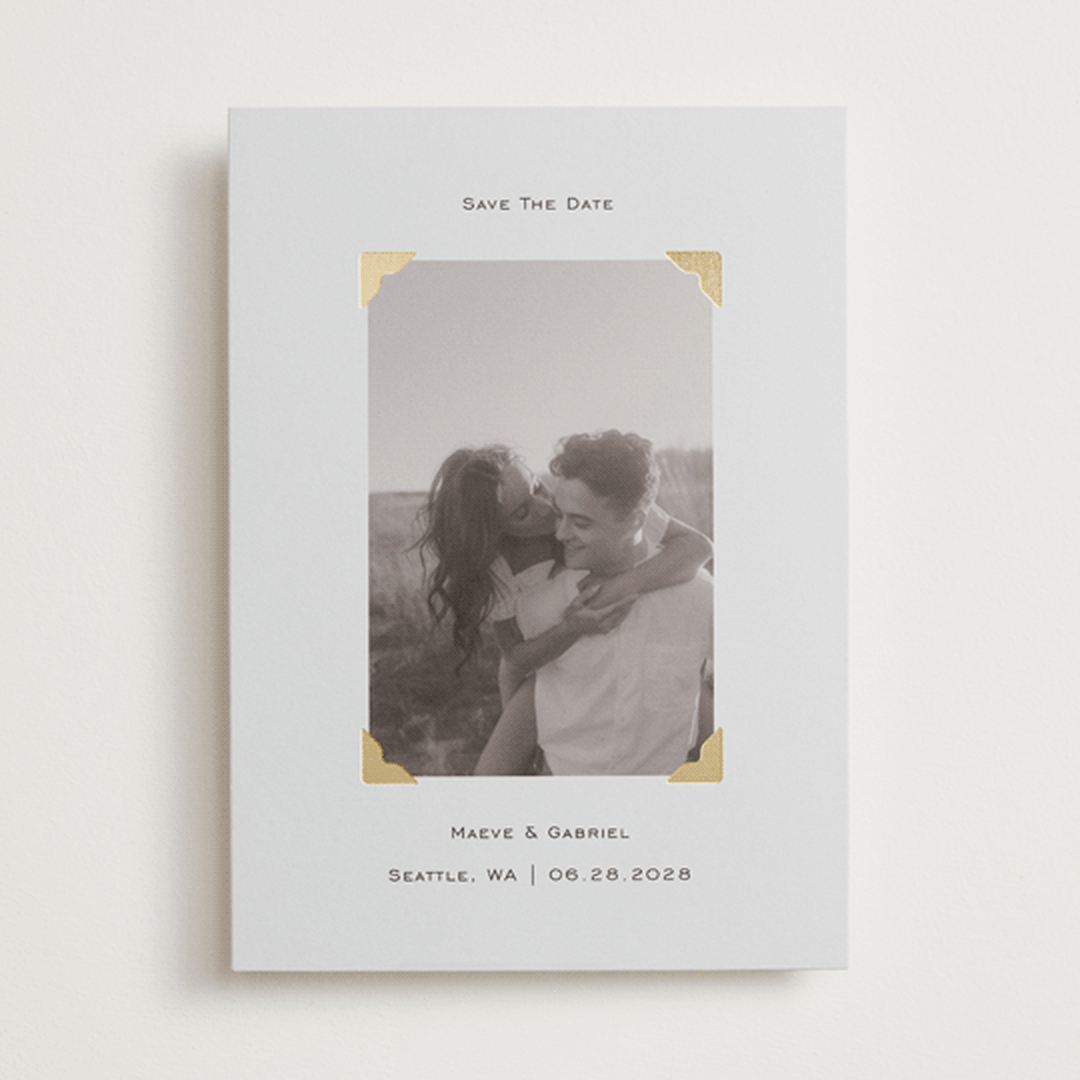 "scrapbook frame" - Save the Dates in Cream by Jenny Millington - Front