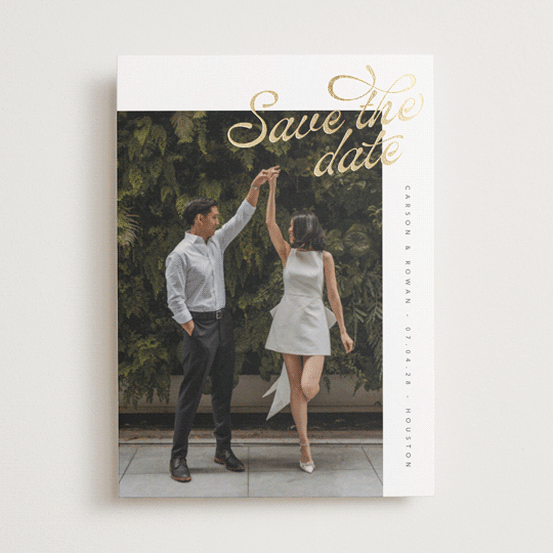 "Swirling" - Save the Dates in Pearl by Chryssi Tsoupanarias - Front
