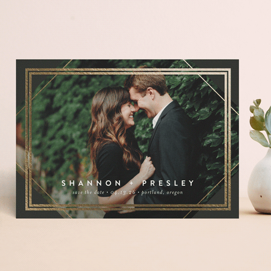 "Magnetic" - Save the Dates in Onyx by Jessica Williams - Front