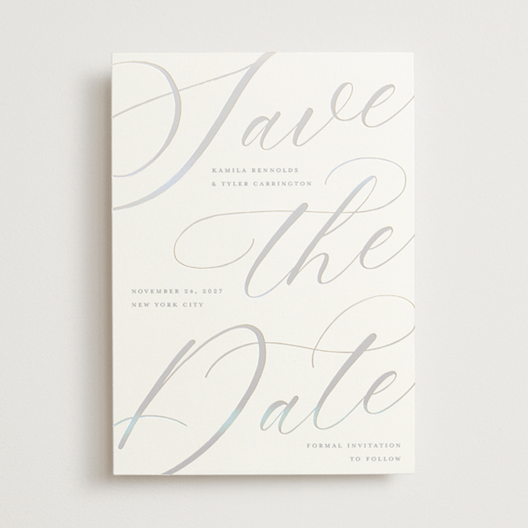 "Scriptic" - Save The Dates in Opal by Kaydi Bishop - Front