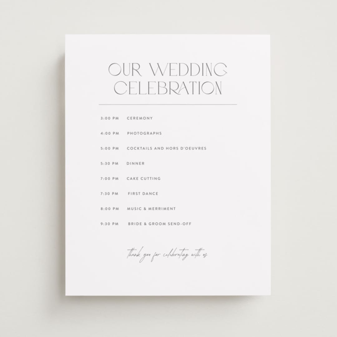 "Our Wedding" - Schedule Signs in Porcelain by Eric Clegg - Front