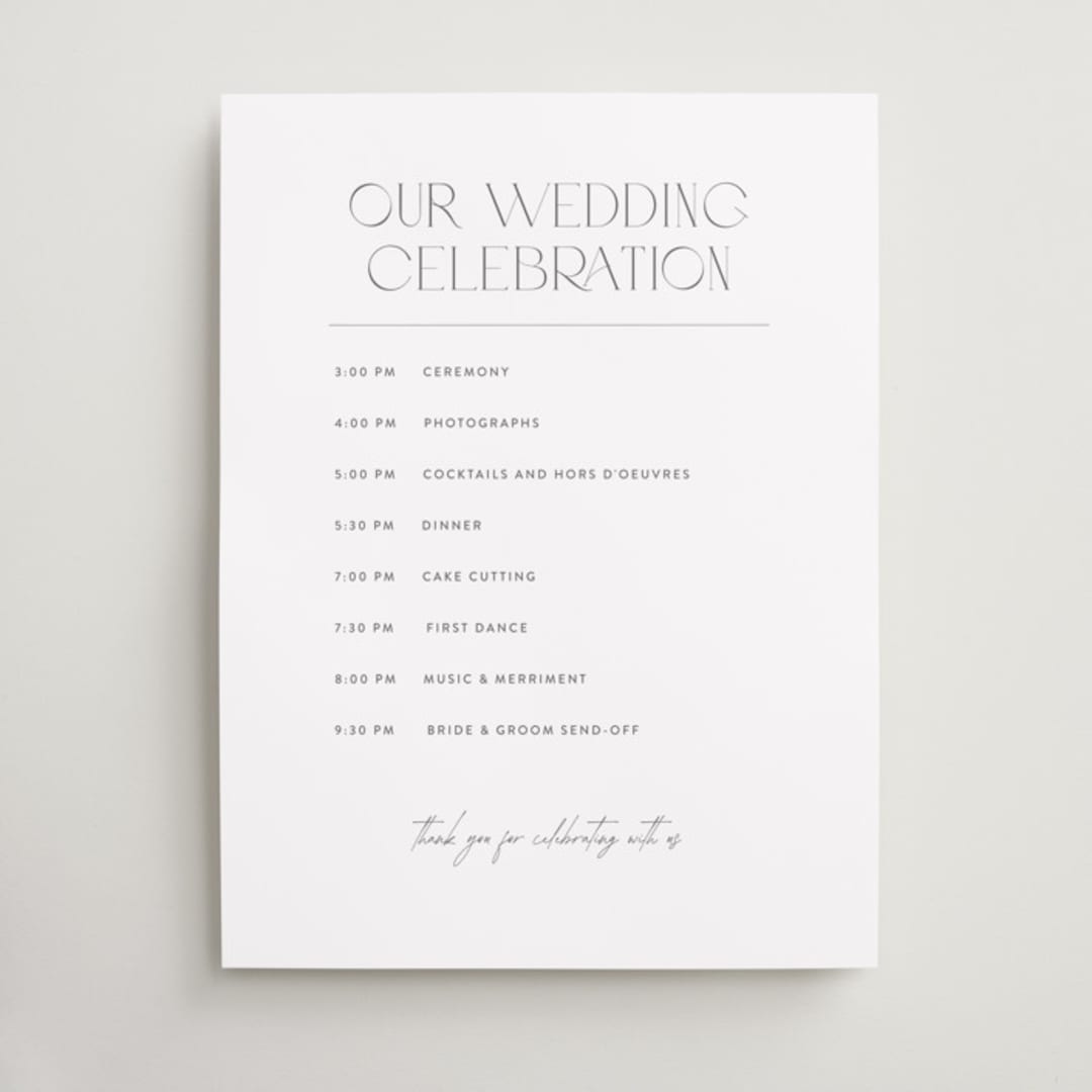 "Our Wedding" - Schedule Signs in Porcelain by Eric Clegg - Front