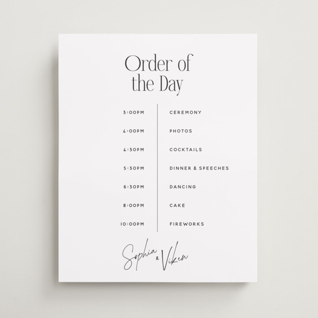 "Simply Us" - Schedule Signs in Chiffon by Hudson meet Rose - Front