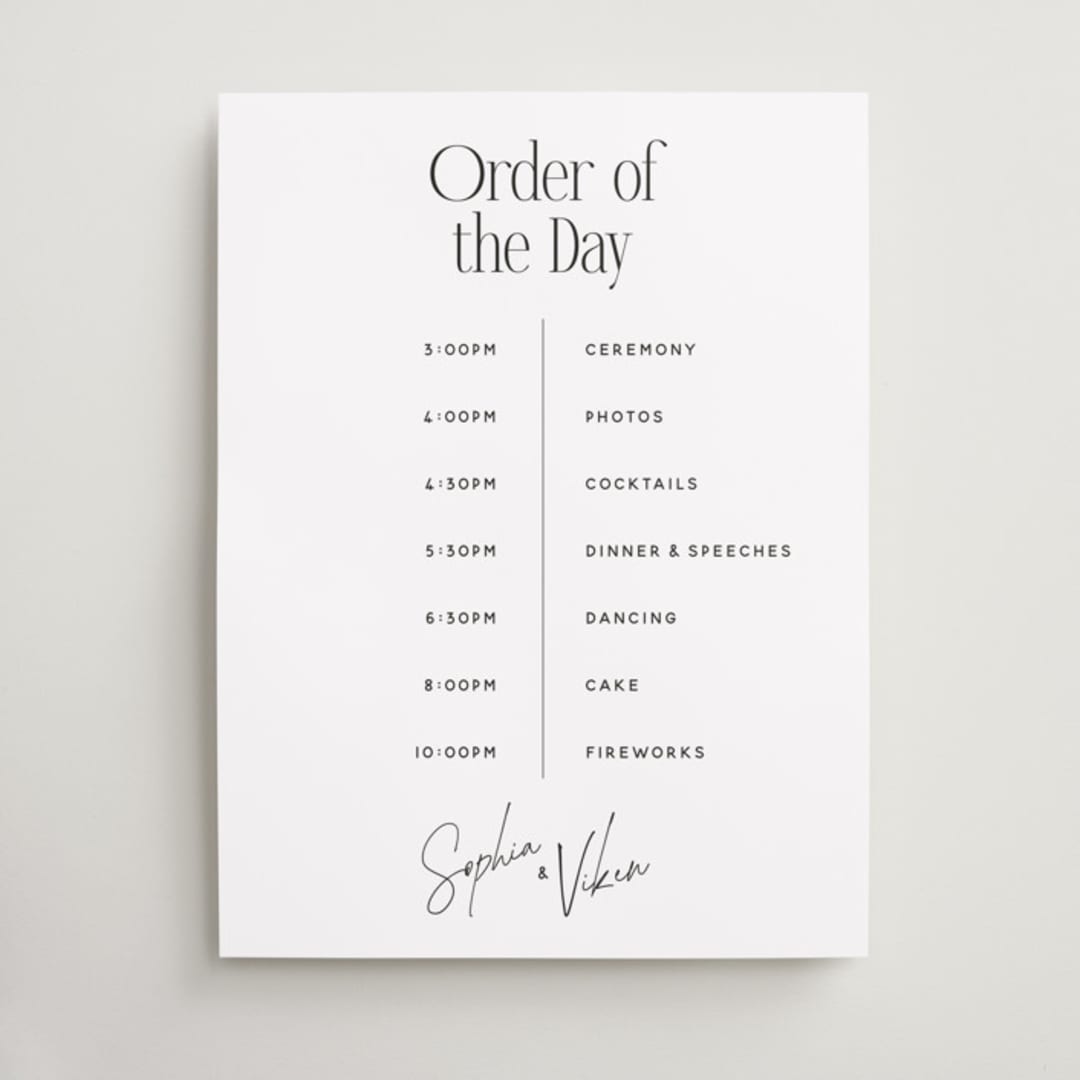 "Simply Us" - Schedule Signs in Chiffon by Hudson meet Rose - Front