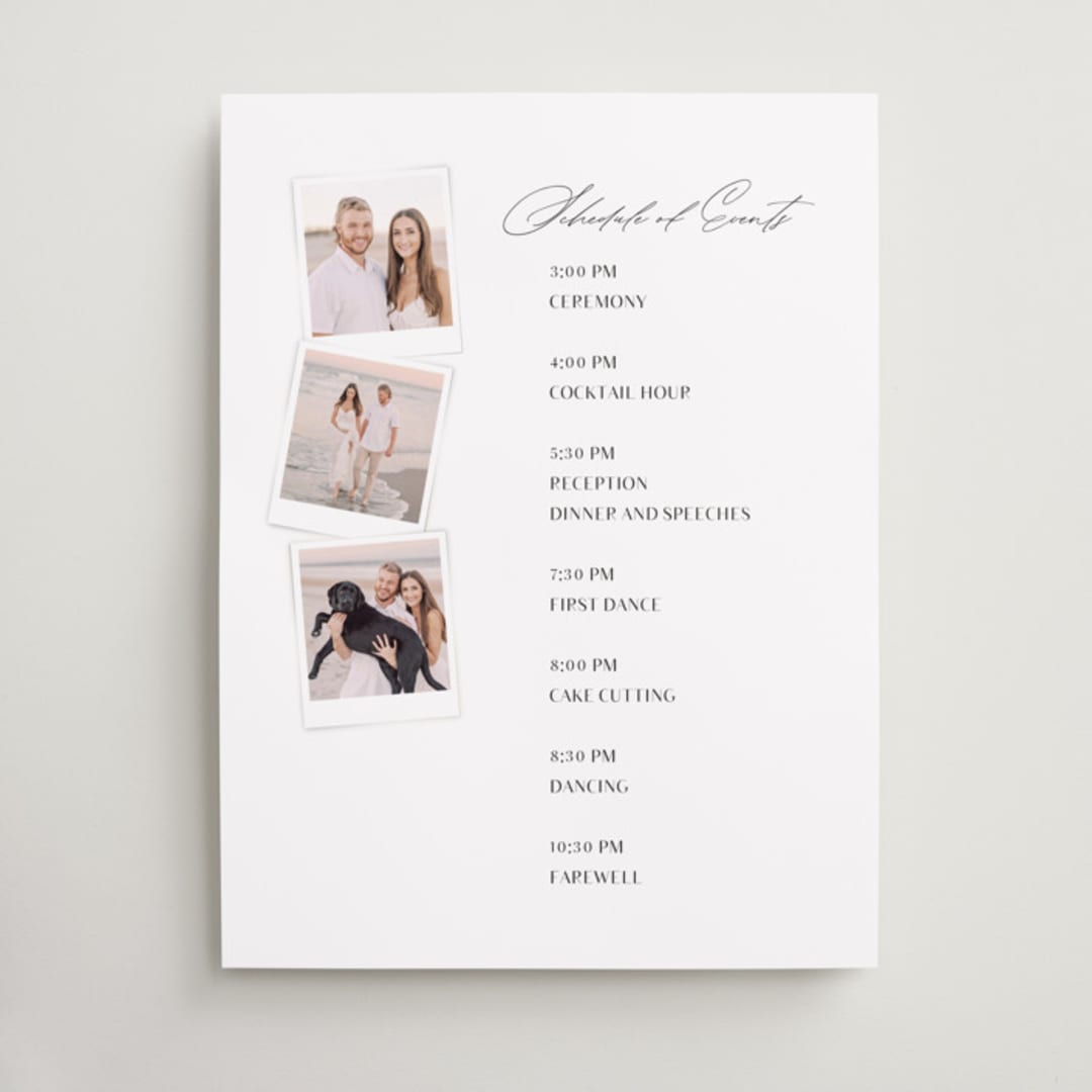 "polaroids" - Schedule Signs in Pearl by Lori Wemple - Front