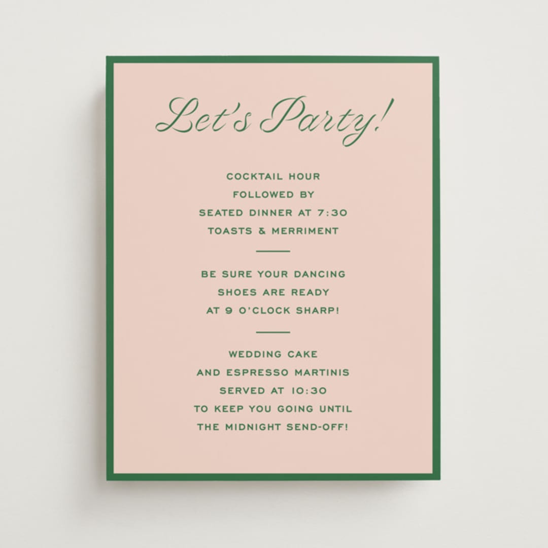 "cotillion" - Schedule Signs in Peach by Megan Davis - Front