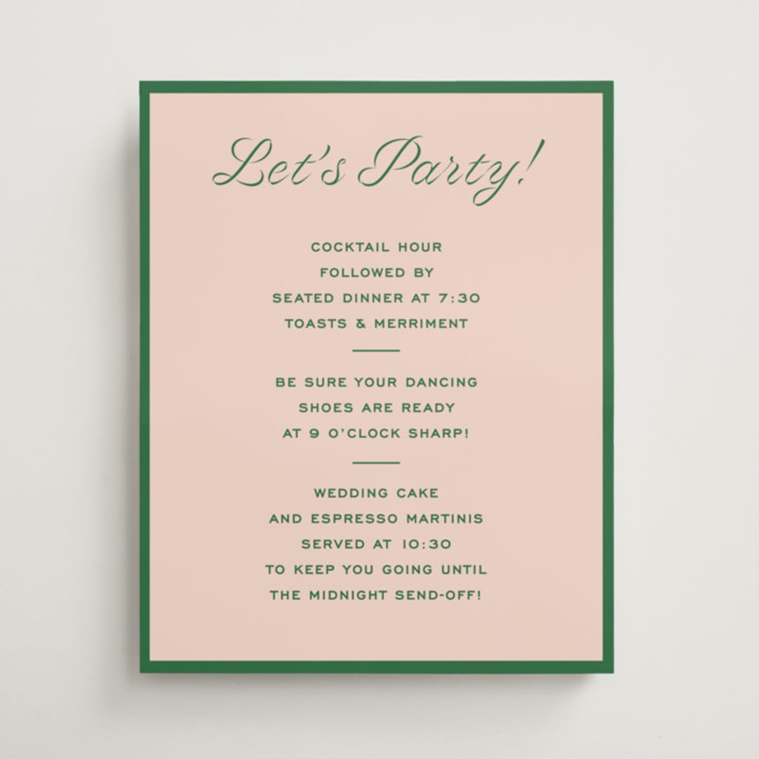 "cotillion" - Schedule Signs in Peach by Megan Davis - Front