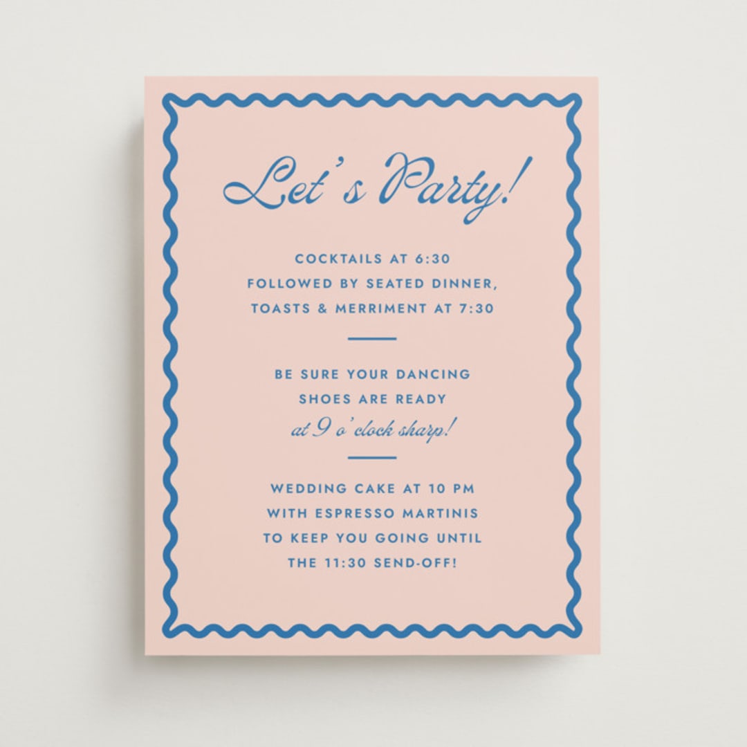 "Party" - Schedule Signs in Paloma by Megan Davis - Front