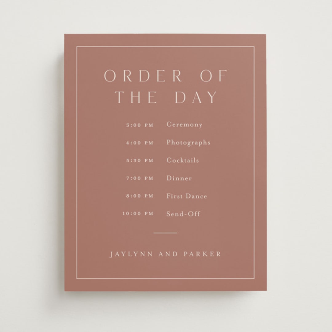 "Warm affection" - Schedule Signs in Dusty Rose by Stacey Meacham - Front