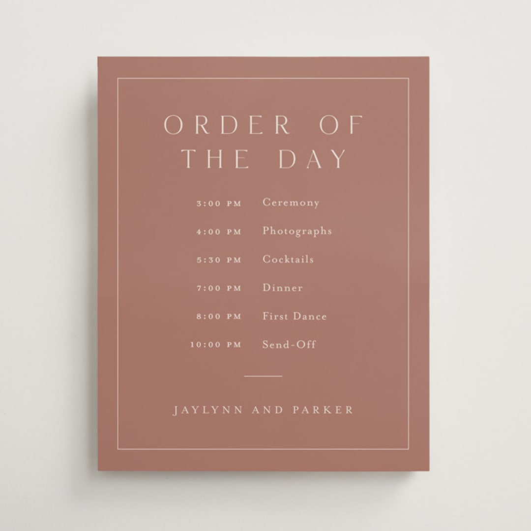 "Warm affection" - Schedule Signs in Dusty Rose by Stacey Meacham - Front
