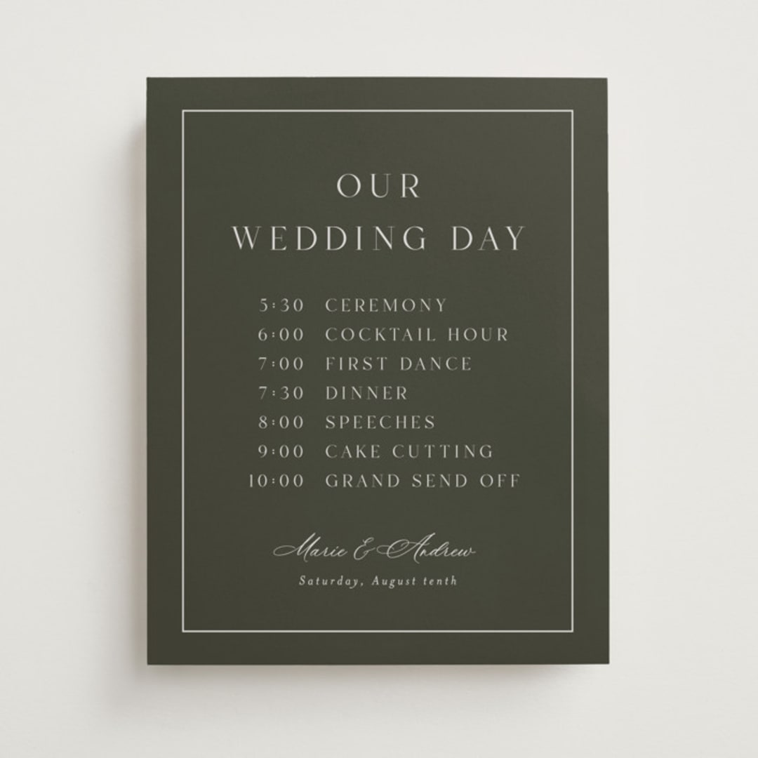 "refined" - Schedule Signs in Olive by Nicole Walsh - Front