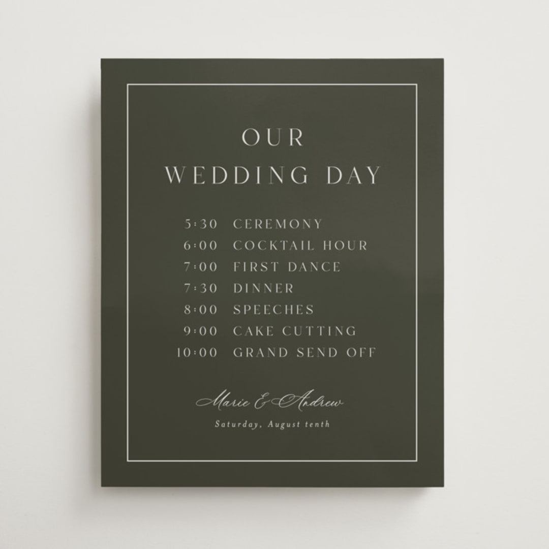 "refined" - Schedule Signs in Olive by Nicole Walsh - Front