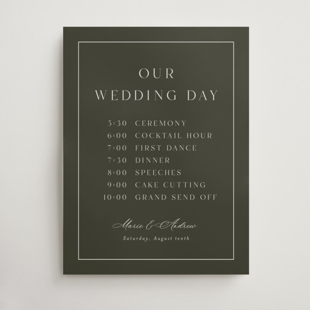 "refined" - Schedule Signs in Olive by Nicole Walsh - Front