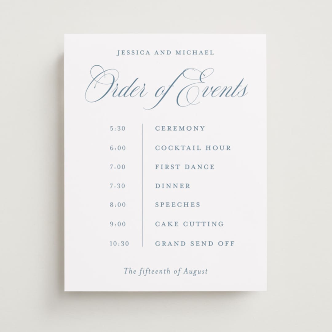 "Empire" - Schedule Signs in Dusty Blue by Jennifer Postorino - Front