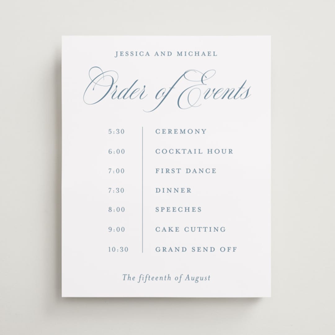 "Empire" - Schedule Signs in Dusty Blue by Jennifer Postorino - Front