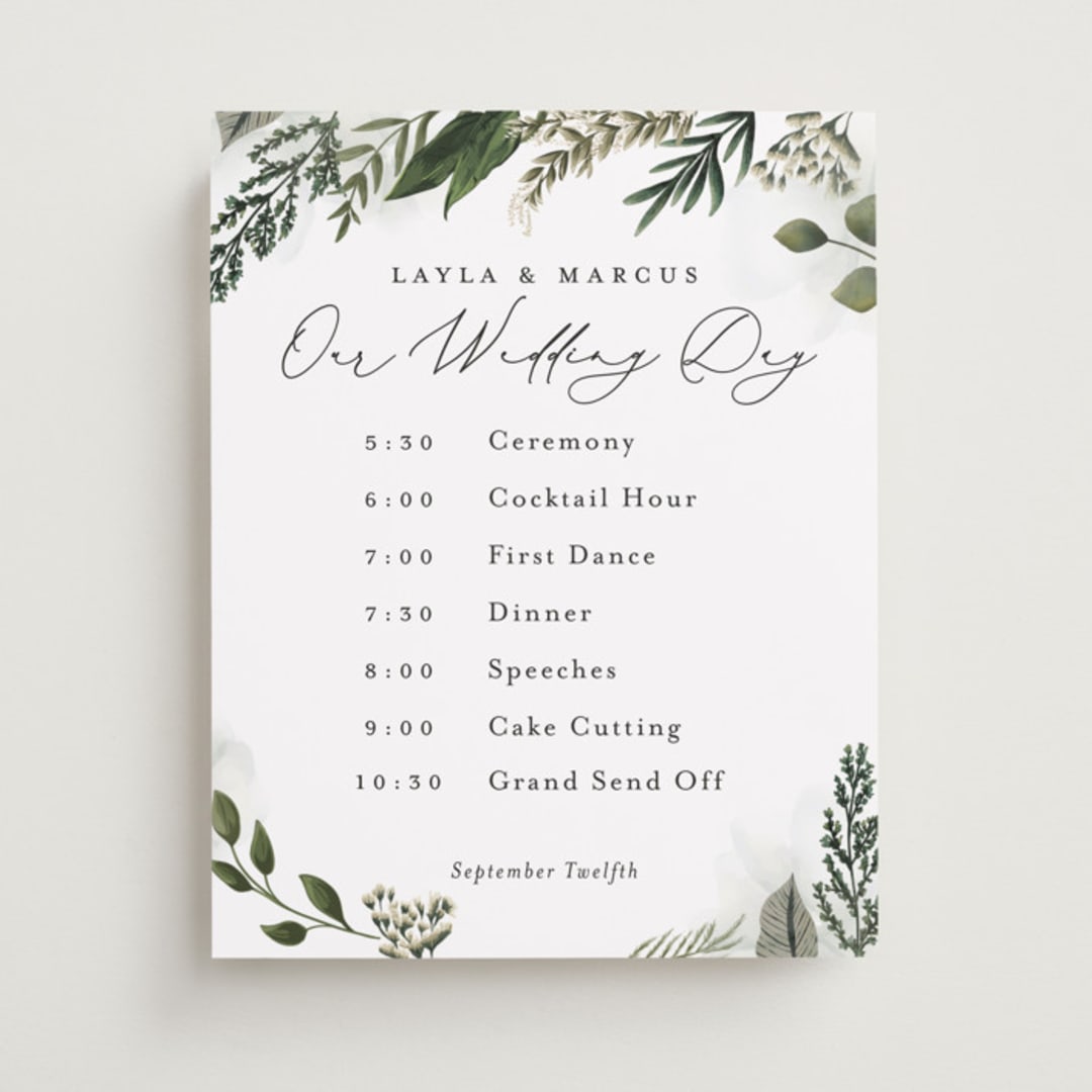 "Classic Love" - Schedule Signs in Vanilla by Susan Moyal - Front
