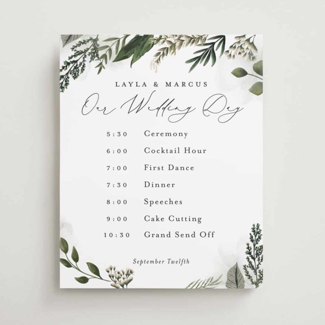 "Classic Love" - Schedule Signs in Vanilla by Susan Moyal - Front