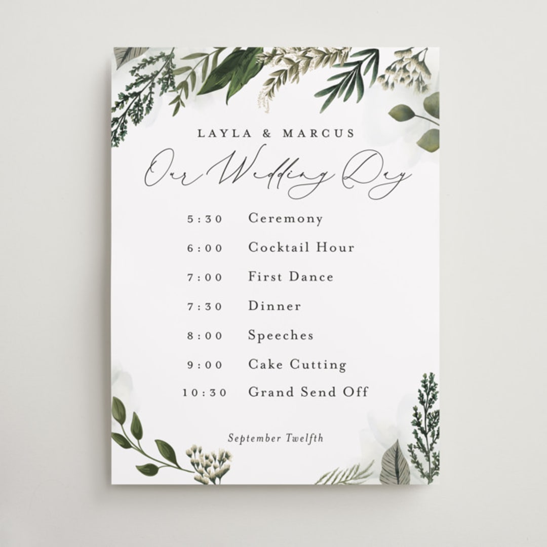 "Classic Love" - Schedule Signs in Vanilla by Susan Moyal - Front