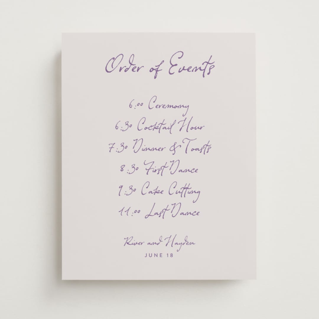 "tablescape drawing" - Schedule Signs in Hydrangea by Cass Loh - Front