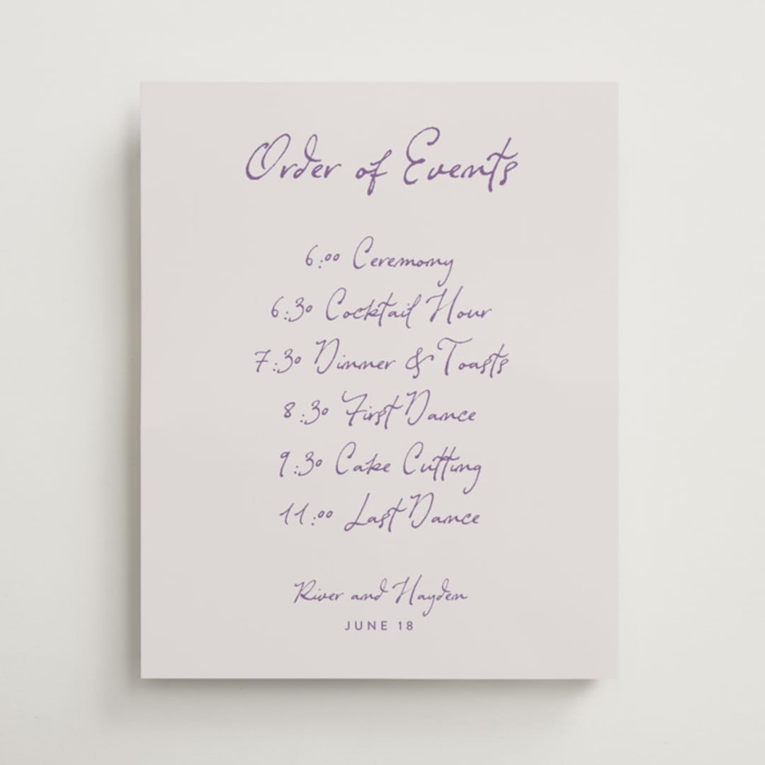 "tablescape drawing" - Schedule Signs in Hydrangea by Cass Loh - Front