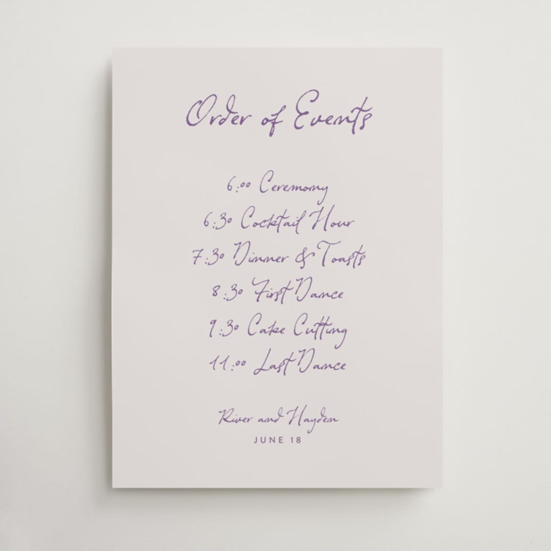 "tablescape drawing" - Schedule Signs in Hydrangea by Cass Loh - Front