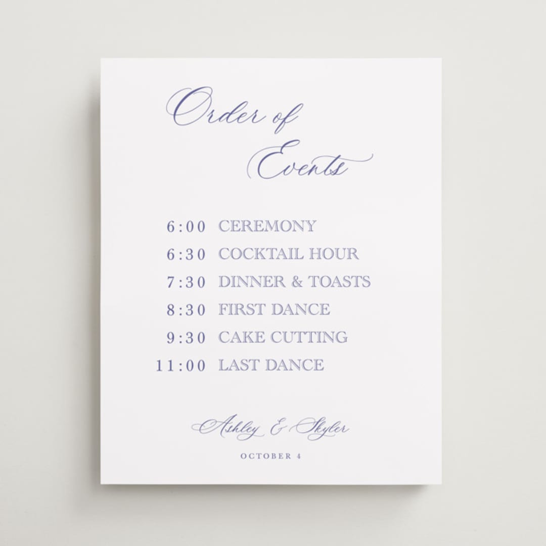 "watercolor flowers crest" - Schedule Signs in Dusty Blue by Cass Loh - Front