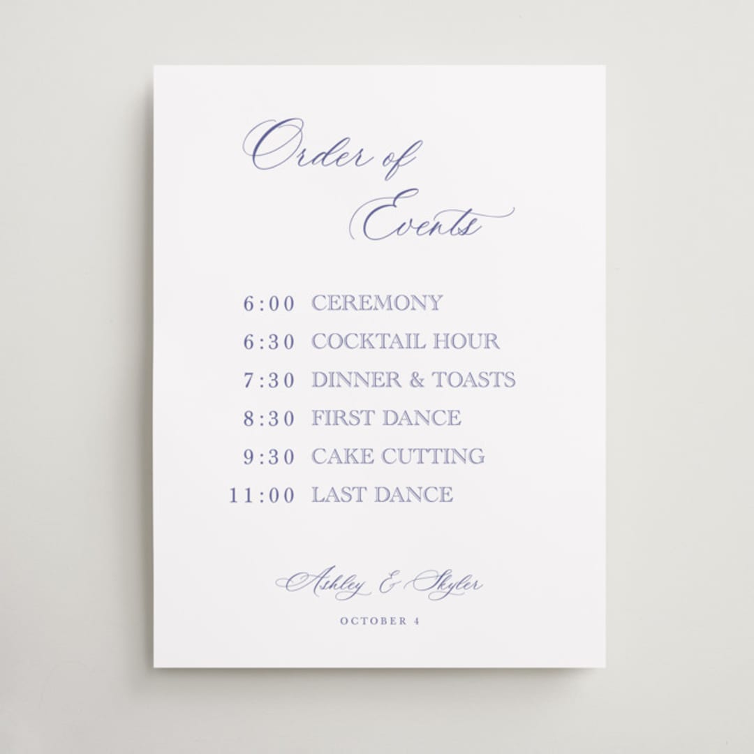 "watercolor flowers crest" - Schedule Signs in Dusty Blue by Cass Loh - Front