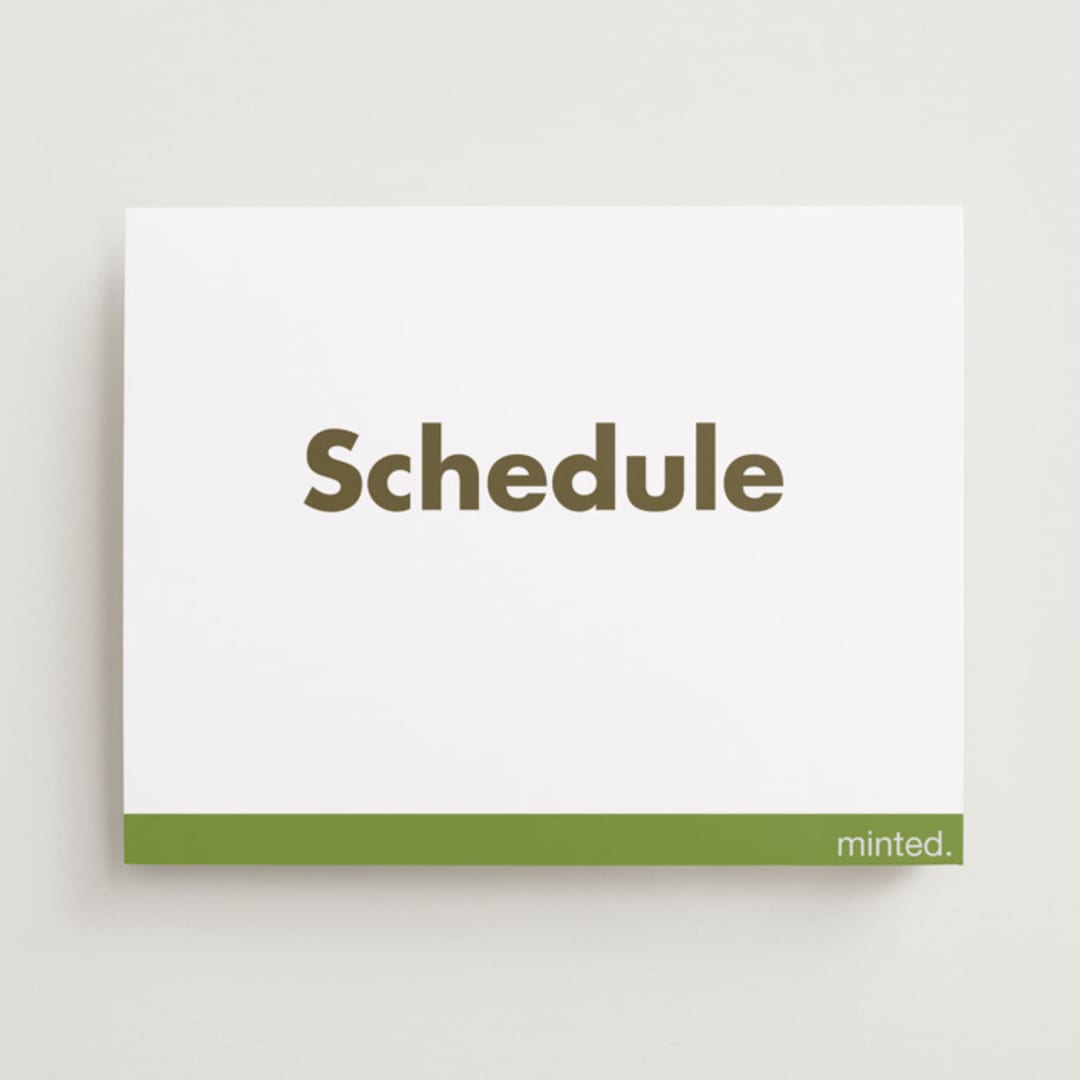"Landscape Custom" - Schedule Signs in Charcoal by Minted Custom - Front