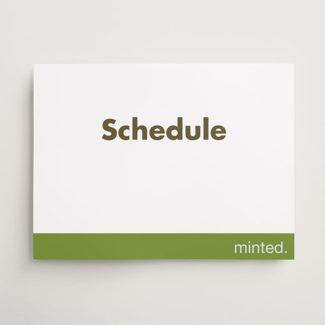 "Landscape Custom" - Schedule Signs in Charcoal by Minted Custom - Front