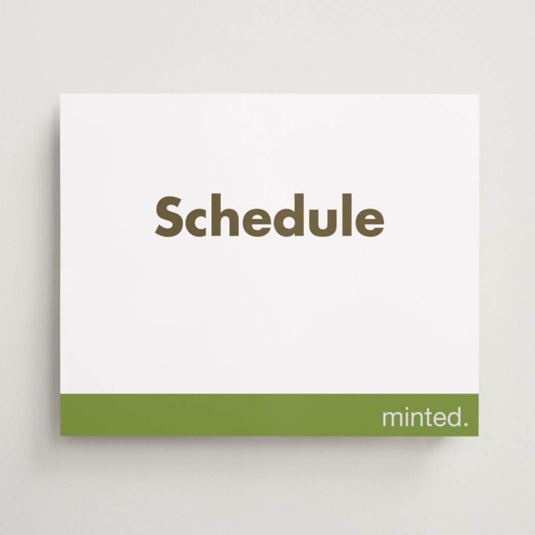 "Landscape Custom" - Schedule Signs in Charcoal by Minted - Front