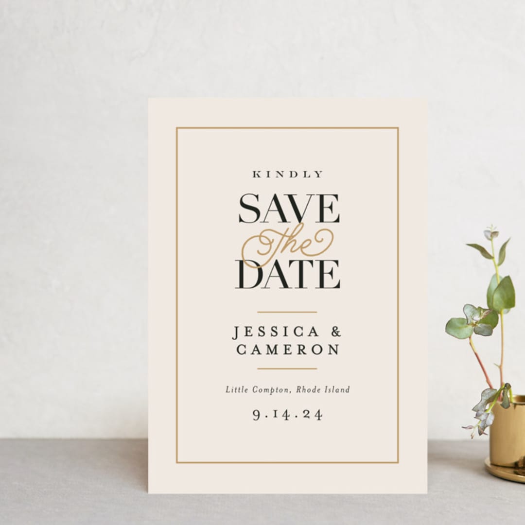 "Ivory Details" - Save the Dates in Smoke by Jennifer Wick - Front